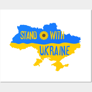 Ukraine map with flower at capital Posters and Art